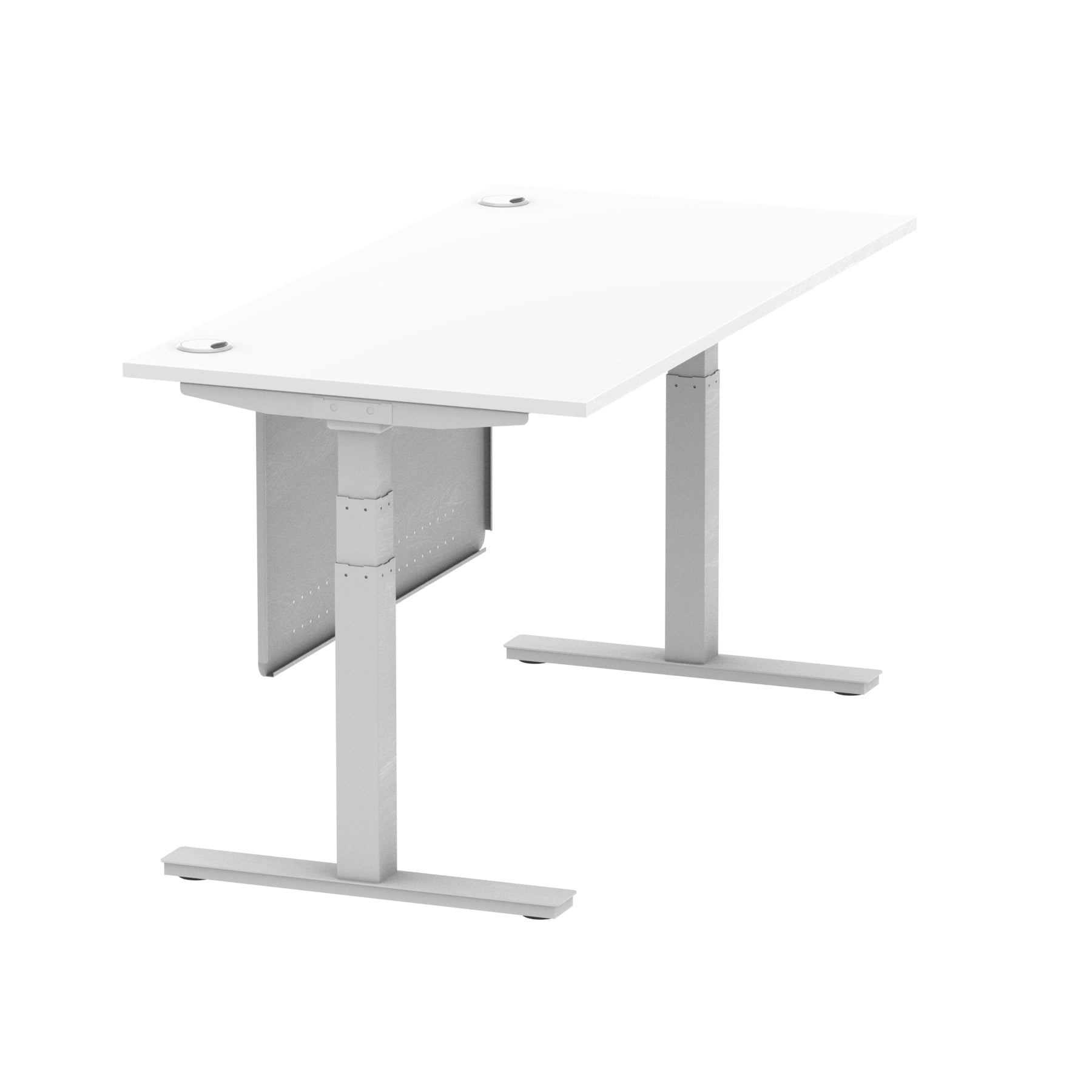Air Height Adjustable Desk with Cable Ports & Steel Modesty Panel, 1200–1800mm, Multiple Top & Frame Colours, Durable MFC, Self Assembly, 10yr Warranty