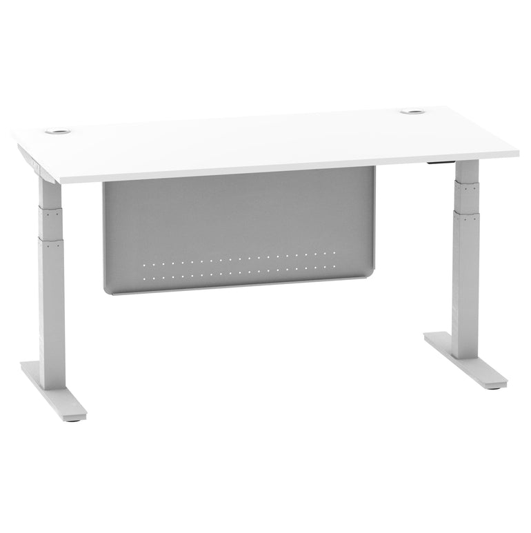 Air Height Adjustable Desk with Cable Ports & Steel Modesty Panel, 1200–1800mm, Multiple Top & Frame Colours, Durable MFC, Self Assembly, 10yr Warranty