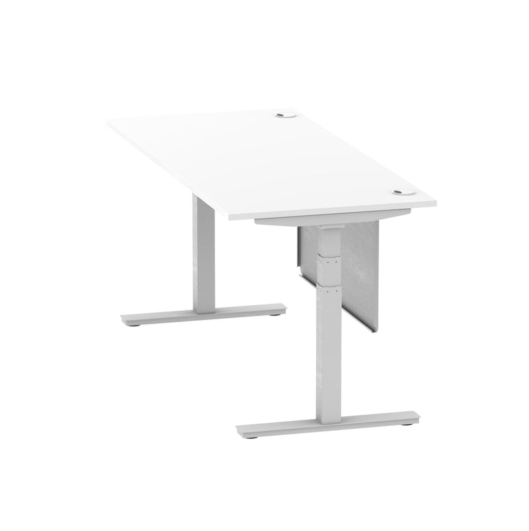Air Height Adjustable Desk with Cable Ports & Steel Modesty Panel, 1200–1800mm, Multiple Top & Frame Colours, Durable MFC, Self Assembly, 10yr Warranty