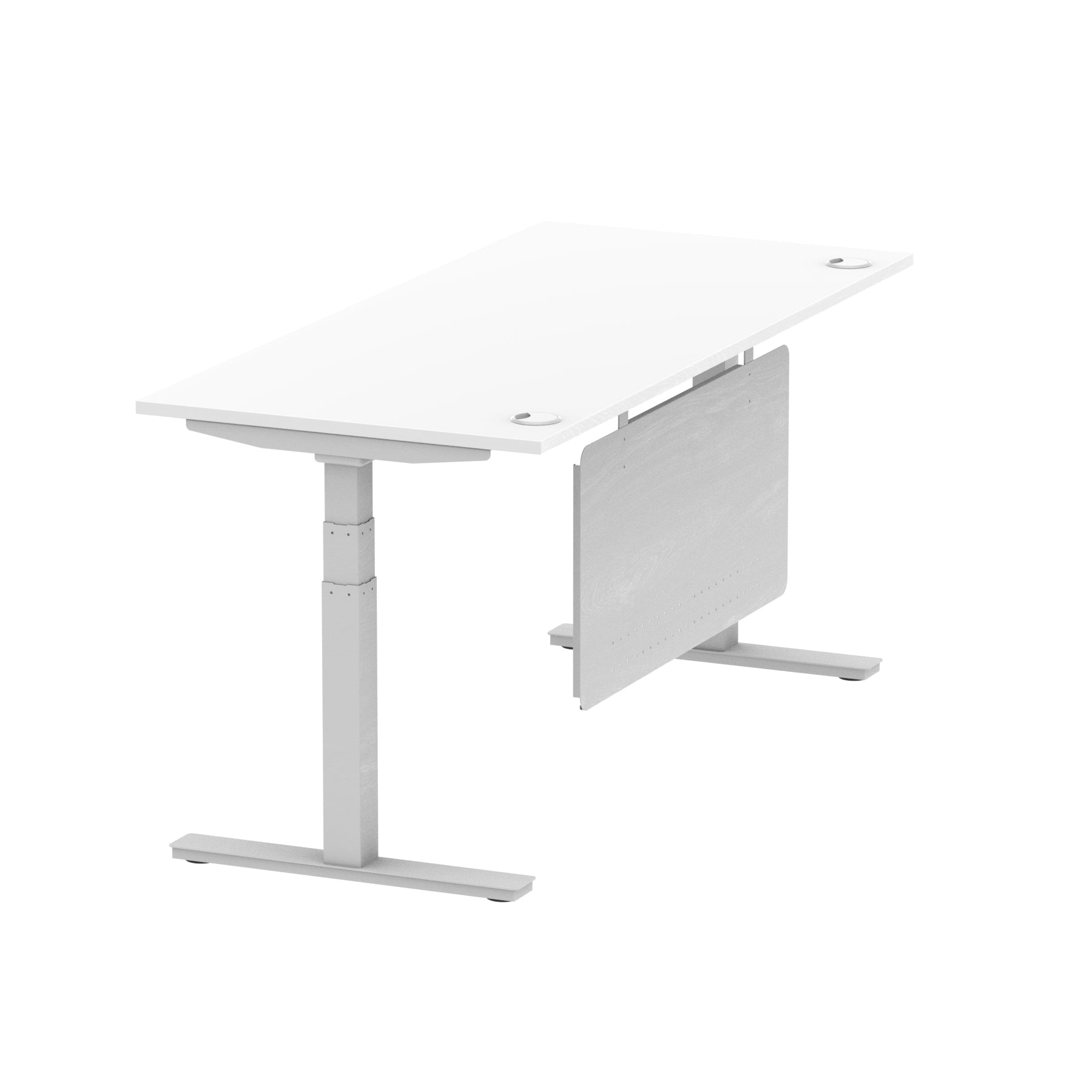 Air Height Adjustable Desk with Cable Ports & Steel Modesty Panel, 1200–1800mm, Multiple Top & Frame Colours, Durable MFC, Self Assembly, 10yr Warranty