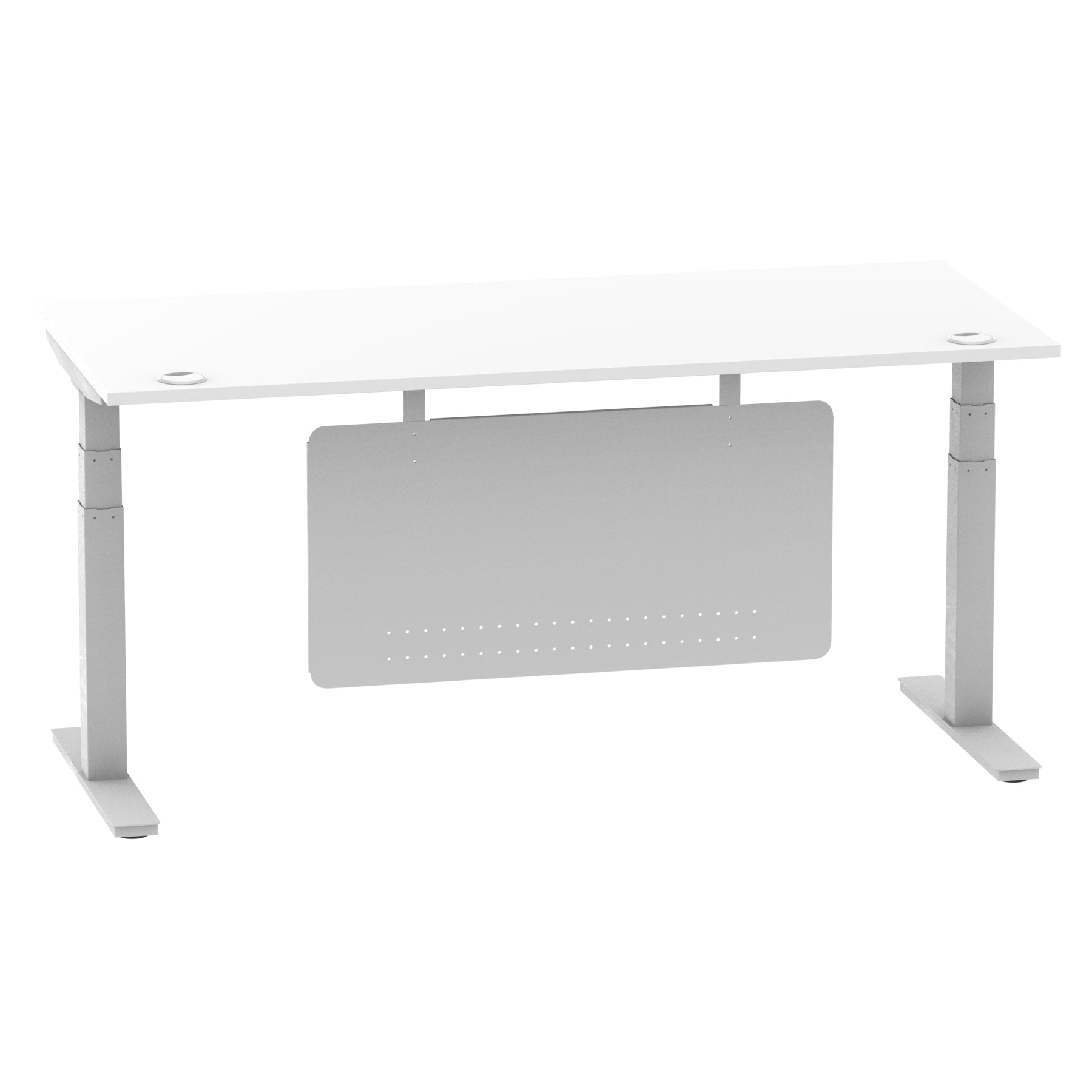 Air Height Adjustable Desk with Cable Ports & Steel Modesty Panel, 1200–1800mm, Multiple Top & Frame Colours, Durable MFC, Self Assembly, 10yr Warranty