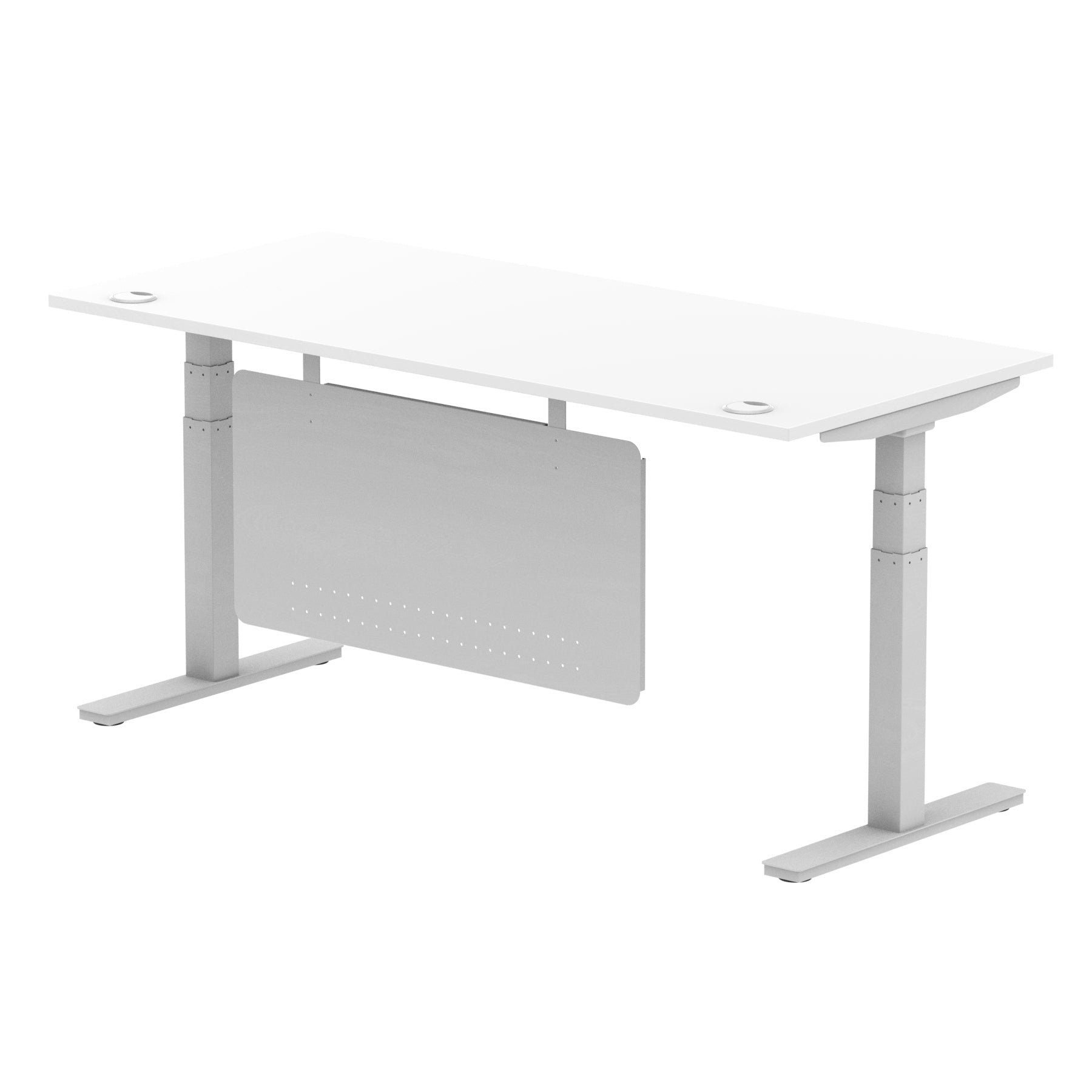 Air Height Adjustable Desk with Cable Ports & Steel Modesty Panel, 1200–1800mm, Multiple Top & Frame Colours, Durable MFC, Self Assembly, 10yr Warranty