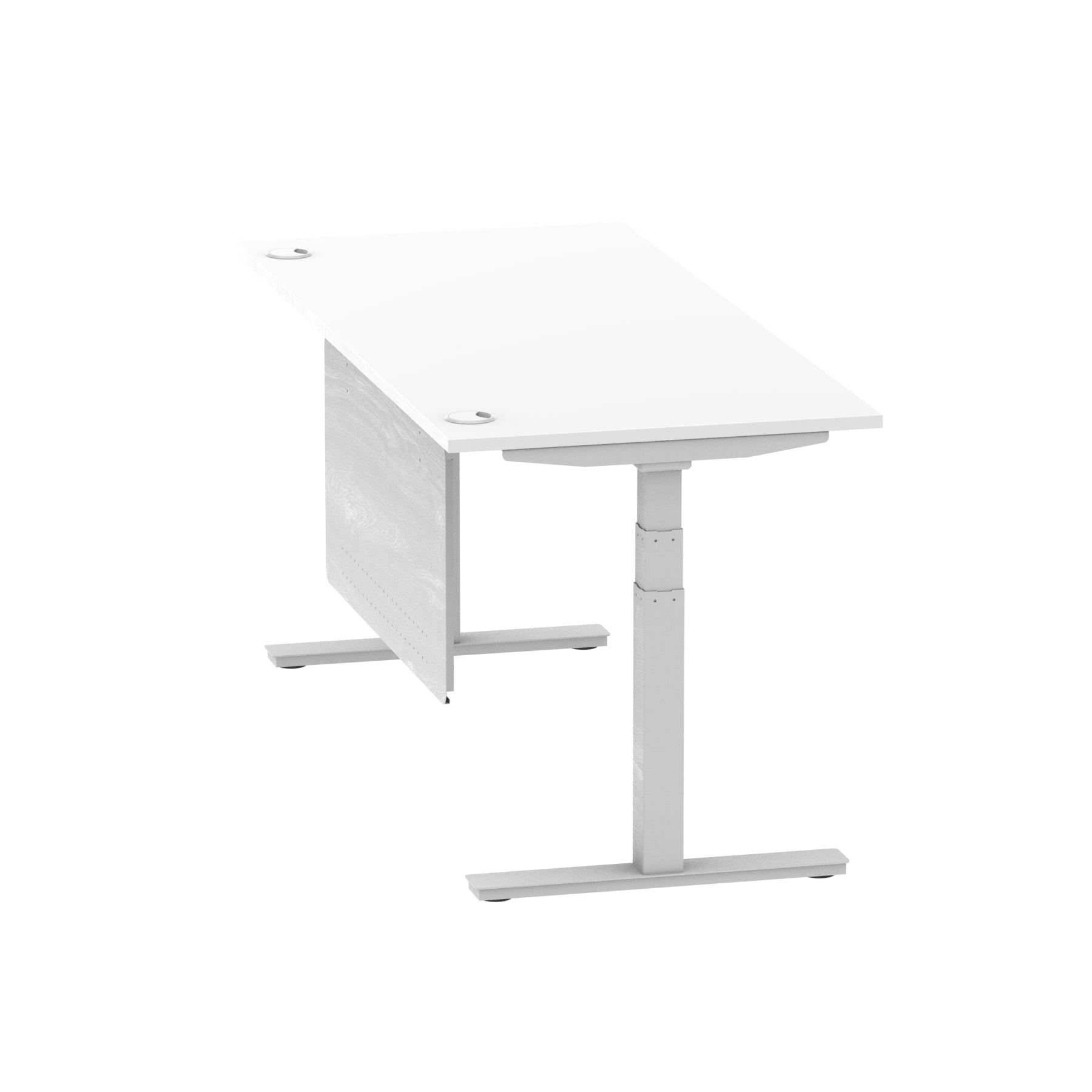 Air Height Adjustable Desk with Cable Ports & Steel Modesty Panel, 1200–1800mm, Multiple Top & Frame Colours, Durable MFC, Self Assembly, 10yr Warranty