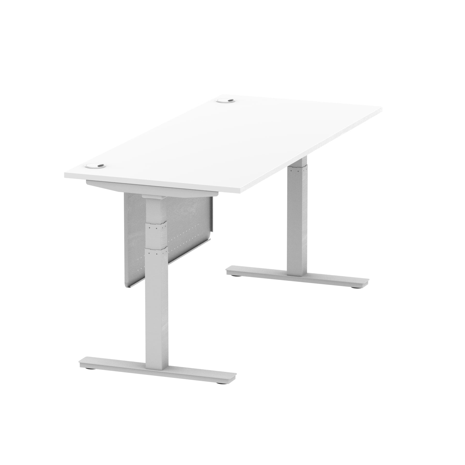 Air Height Adjustable Desk with Cable Ports & Steel Modesty Panel, 1200–1800mm, Multiple Top & Frame Colours, Durable MFC, Self Assembly, 10yr Warranty