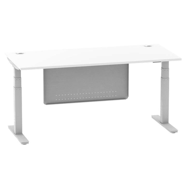 Air Height Adjustable Desk with Cable Ports & Steel Modesty Panel, 1200–1800mm, Multiple Top & Frame Colours, Durable MFC, Self Assembly, 10yr Warranty