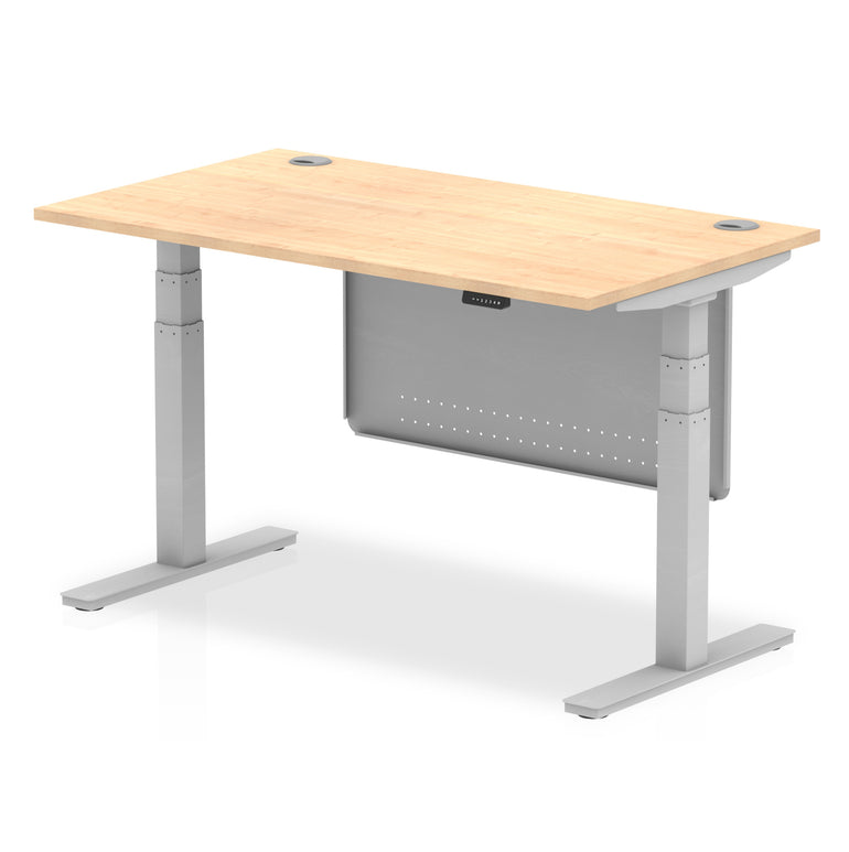 Air Height Adjustable Desk with Cable Ports & Steel Modesty Panel, 1200–1800mm, Multiple Top & Frame Colours, Durable MFC, Self Assembly, 10yr Warranty