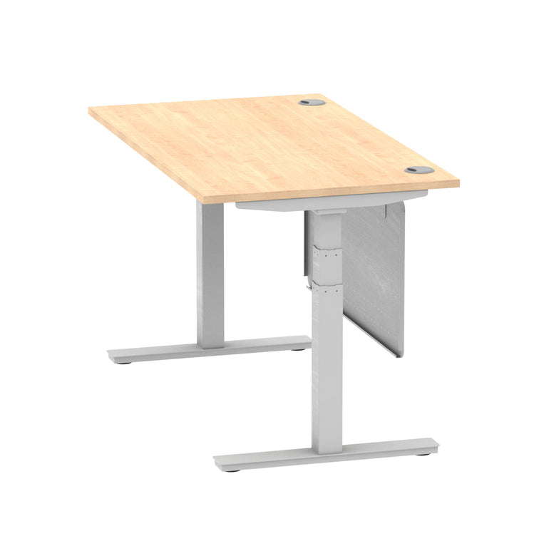 Air Height Adjustable Desk with Cable Ports & Steel Modesty Panel, 1200–1800mm, Multiple Top & Frame Colours, Durable MFC, Self Assembly, 10yr Warranty