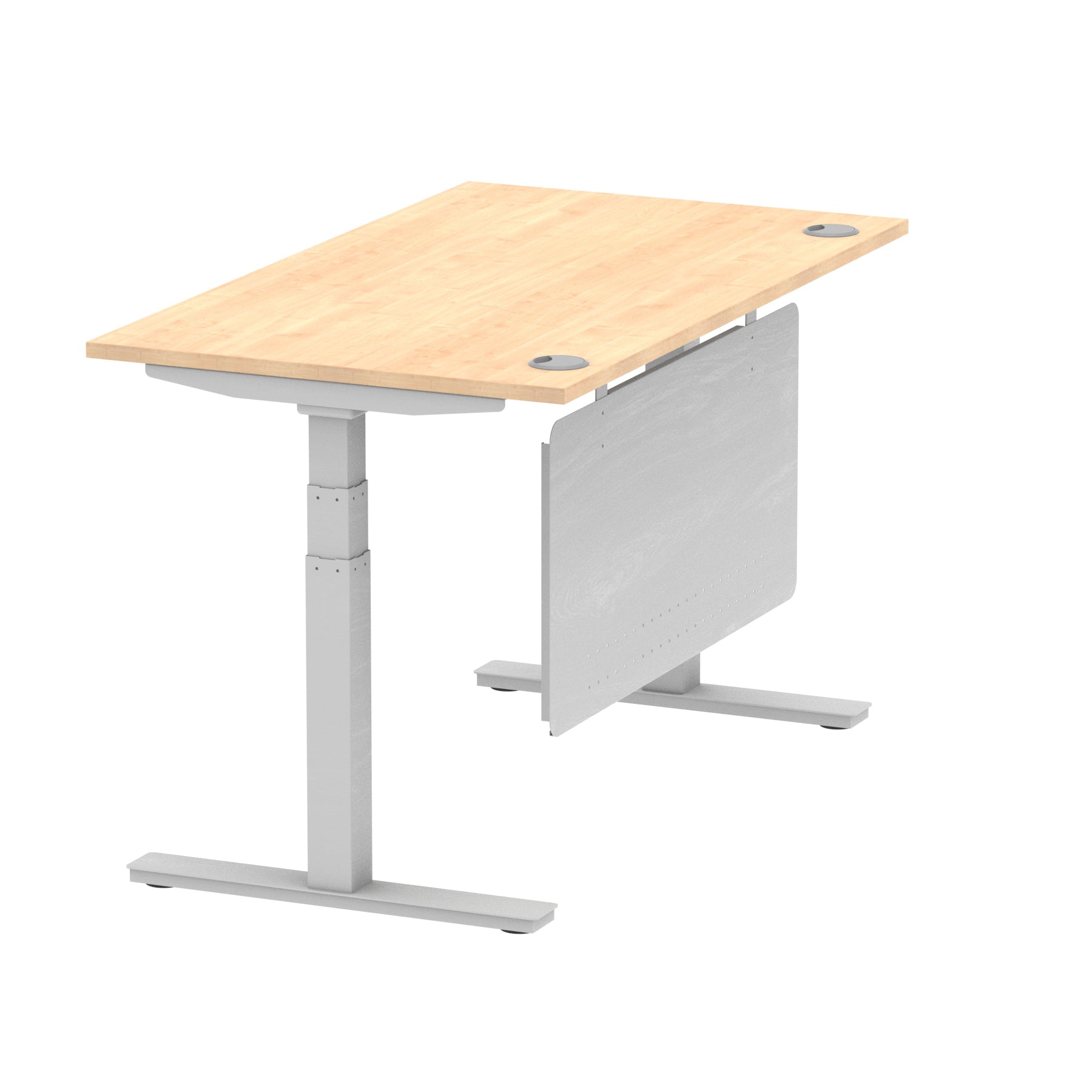 Air Height Adjustable Desk with Cable Ports & Steel Modesty Panel, 1200–1800mm, Multiple Top & Frame Colours, Durable MFC, Self Assembly, 10yr Warranty