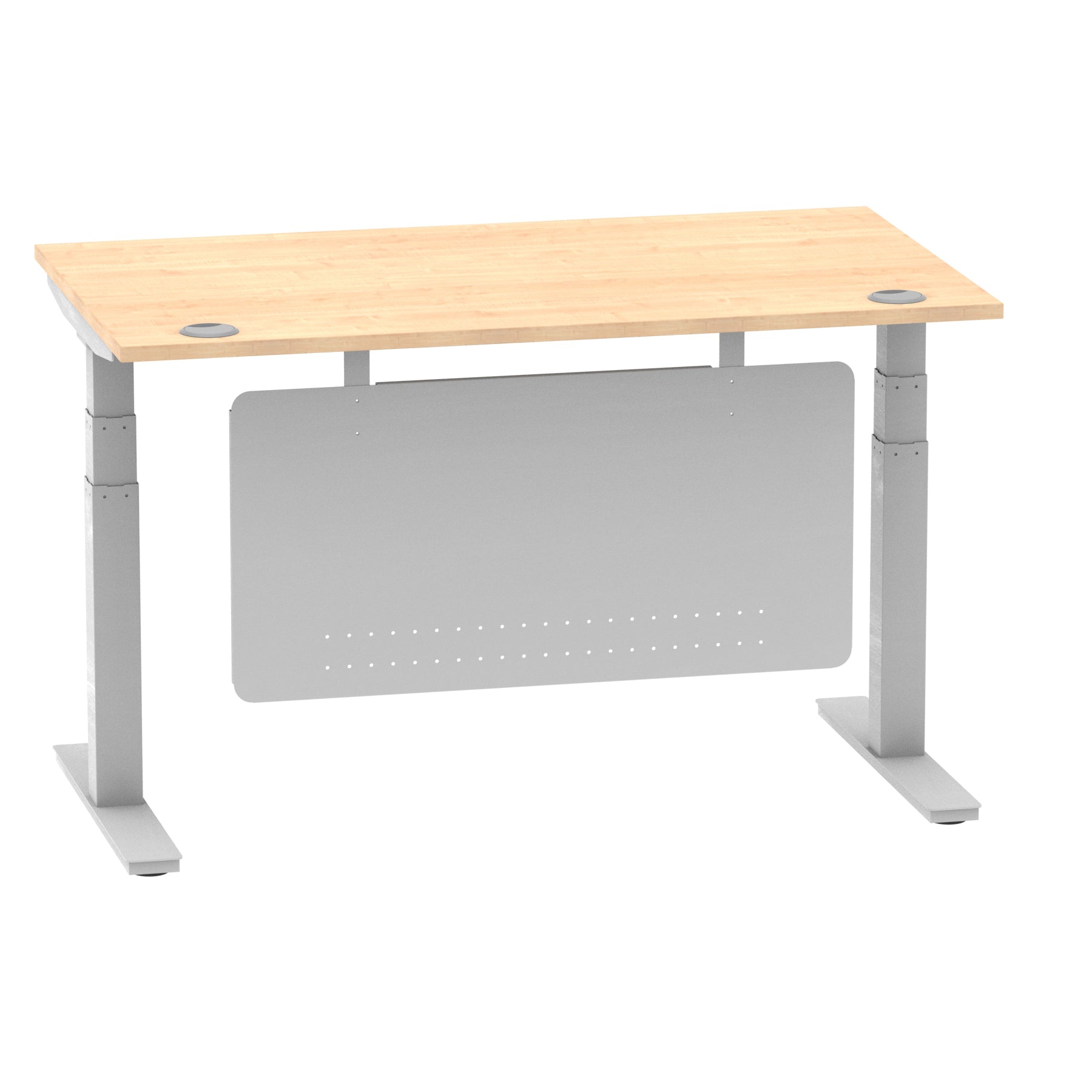 Air Height Adjustable Desk with Cable Ports & Steel Modesty Panel, 1200–1800mm, Multiple Top & Frame Colours, Durable MFC, Self Assembly, 10yr Warranty