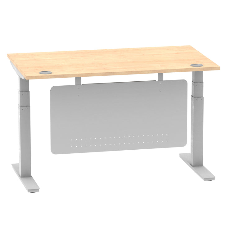 Air Height Adjustable Desk with Cable Ports & Steel Modesty Panel, 1200–1800mm, Multiple Top & Frame Colours, Durable MFC, Self Assembly, 10yr Warranty