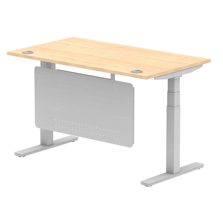 Air Height Adjustable Desk with Cable Ports & Steel Modesty Panel, 1200–1800mm, Multiple Top & Frame Colours, Durable MFC, Self Assembly, 10yr Warranty