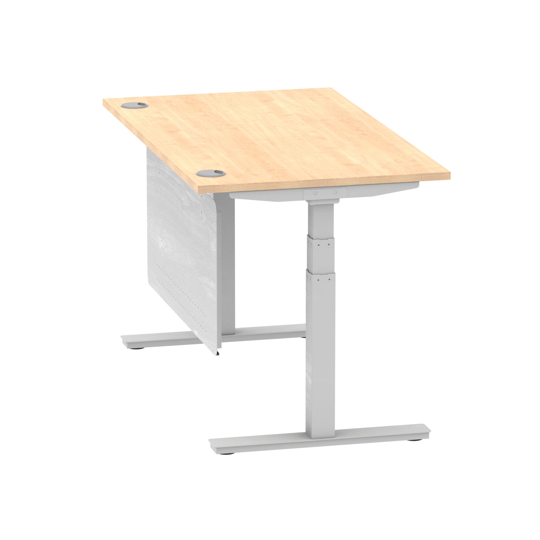 Air Height Adjustable Desk with Cable Ports & Steel Modesty Panel, 1200–1800mm, Multiple Top & Frame Colours, Durable MFC, Self Assembly, 10yr Warranty