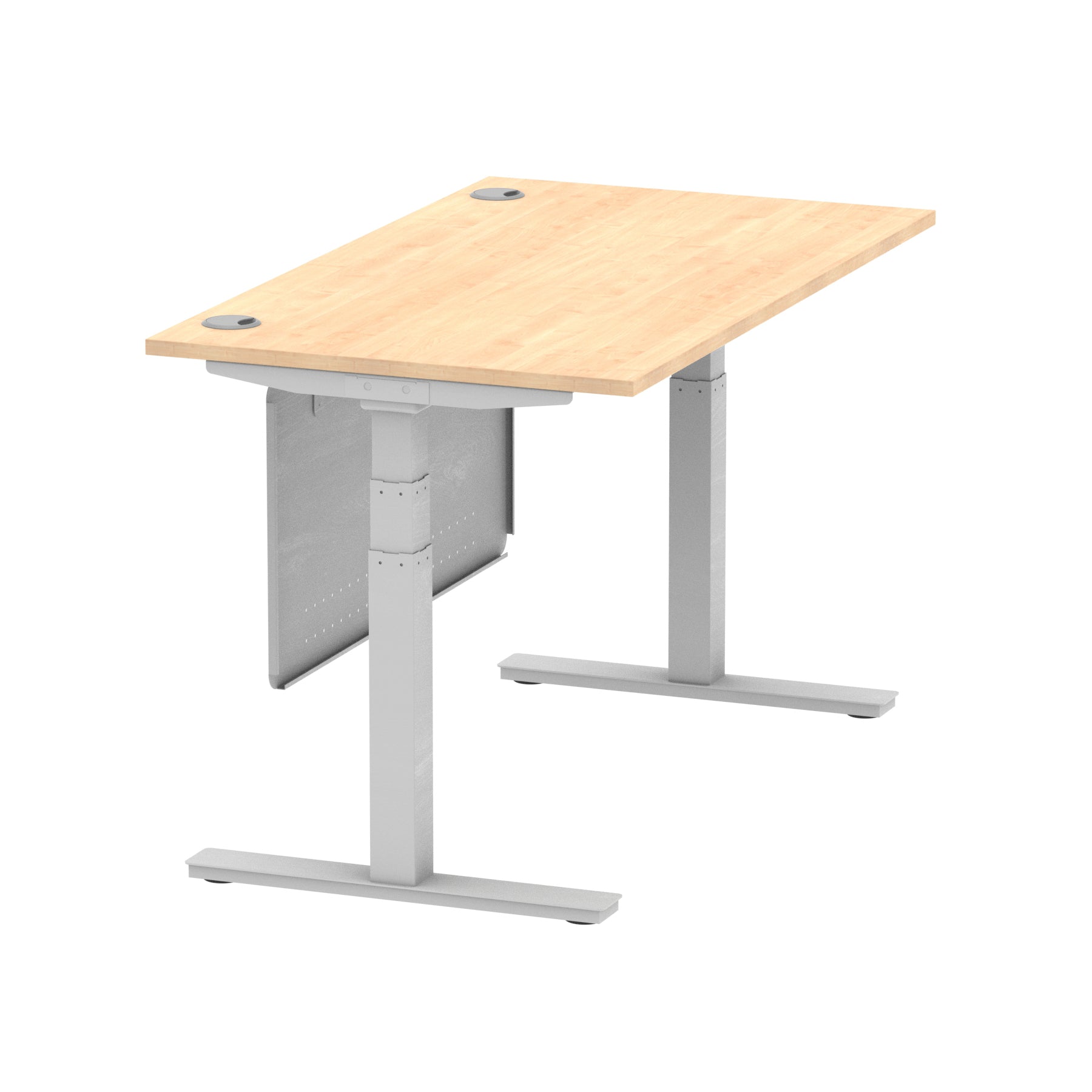 Air Height Adjustable Desk with Cable Ports & Steel Modesty Panel, 1200–1800mm, Multiple Top & Frame Colours, Durable MFC, Self Assembly, 10yr Warranty