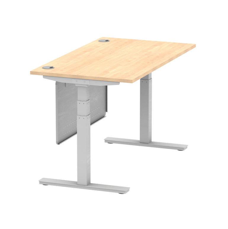 Air Height Adjustable Desk with Cable Ports & Steel Modesty Panel, 1200–1800mm, Multiple Top & Frame Colours, Durable MFC, Self Assembly, 10yr Warranty