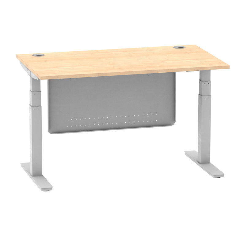 Air Height Adjustable Desk with Cable Ports & Steel Modesty Panel, 1200–1800mm, Multiple Top & Frame Colours, Durable MFC, Self Assembly, 10yr Warranty