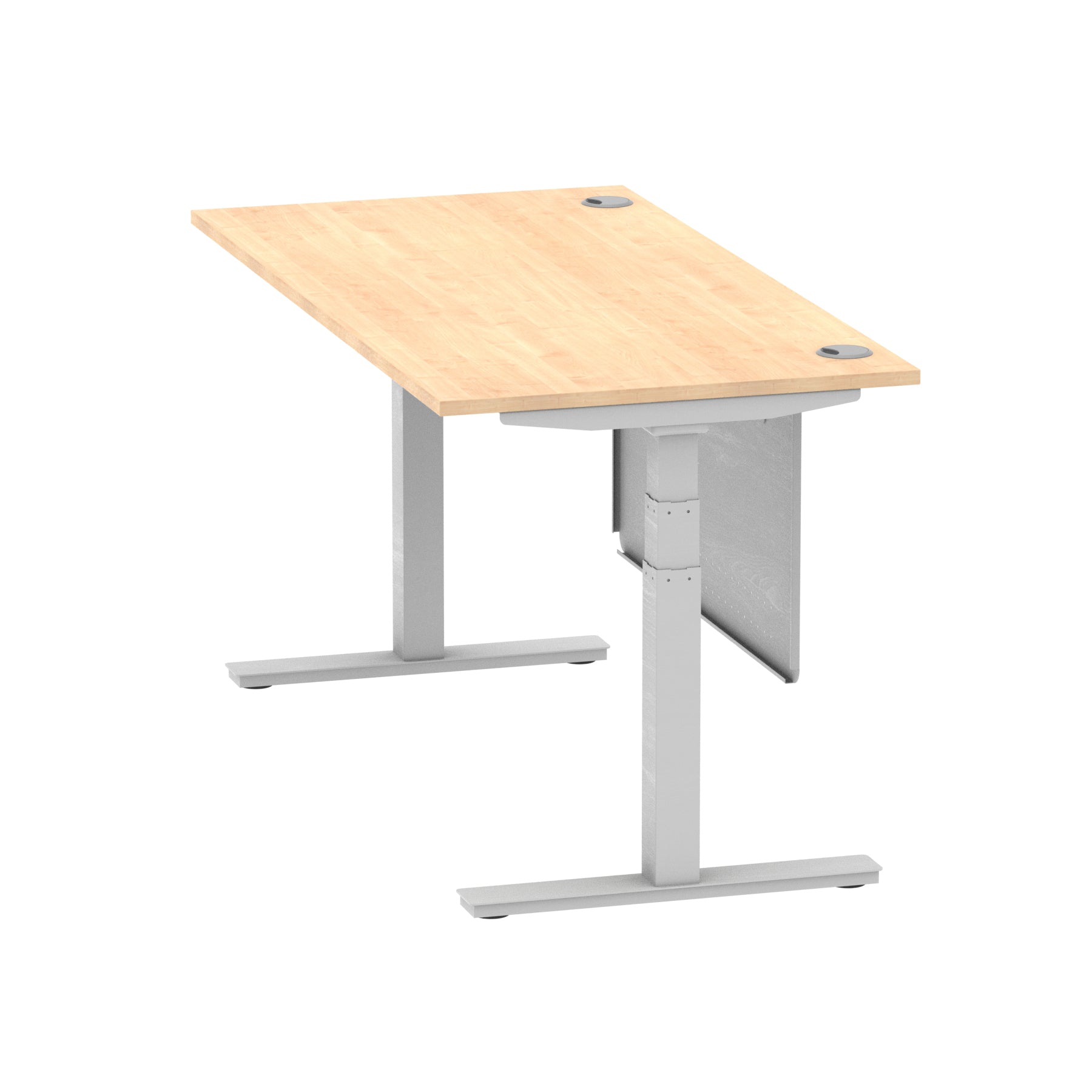 Air Height Adjustable Desk with Cable Ports & Steel Modesty Panel, 1200–1800mm, Multiple Top & Frame Colours, Durable MFC, Self Assembly, 10yr Warranty