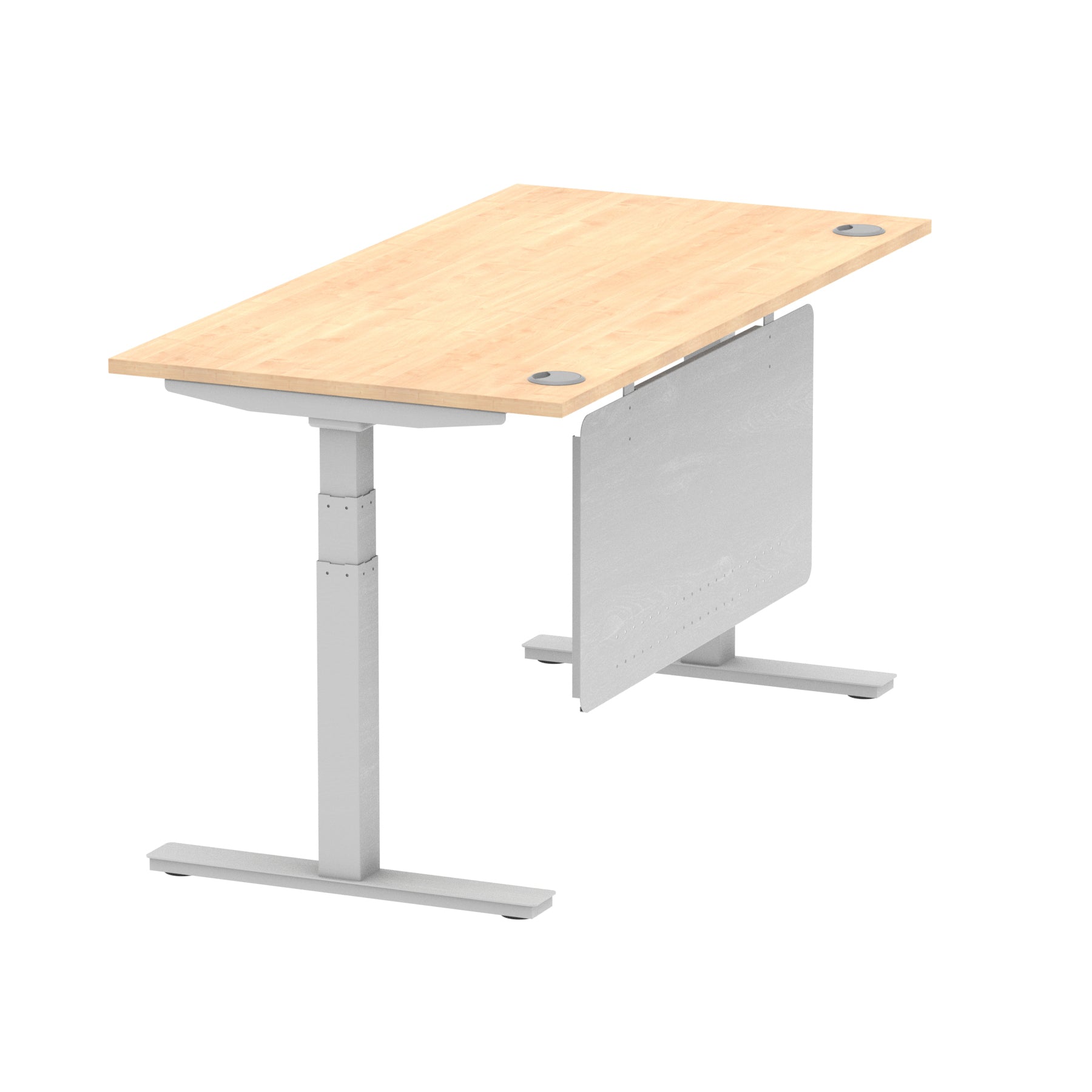 Air Height Adjustable Desk with Cable Ports & Steel Modesty Panel, 1200–1800mm, Multiple Top & Frame Colours, Durable MFC, Self Assembly, 10yr Warranty