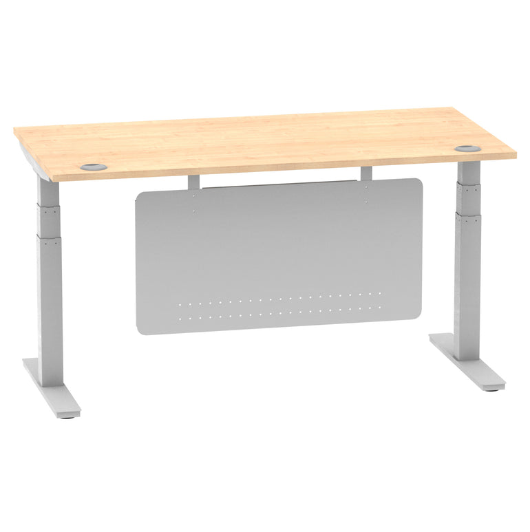 Air Height Adjustable Desk with Cable Ports & Steel Modesty Panel, 1200–1800mm, Multiple Top & Frame Colours, Durable MFC, Self Assembly, 10yr Warranty