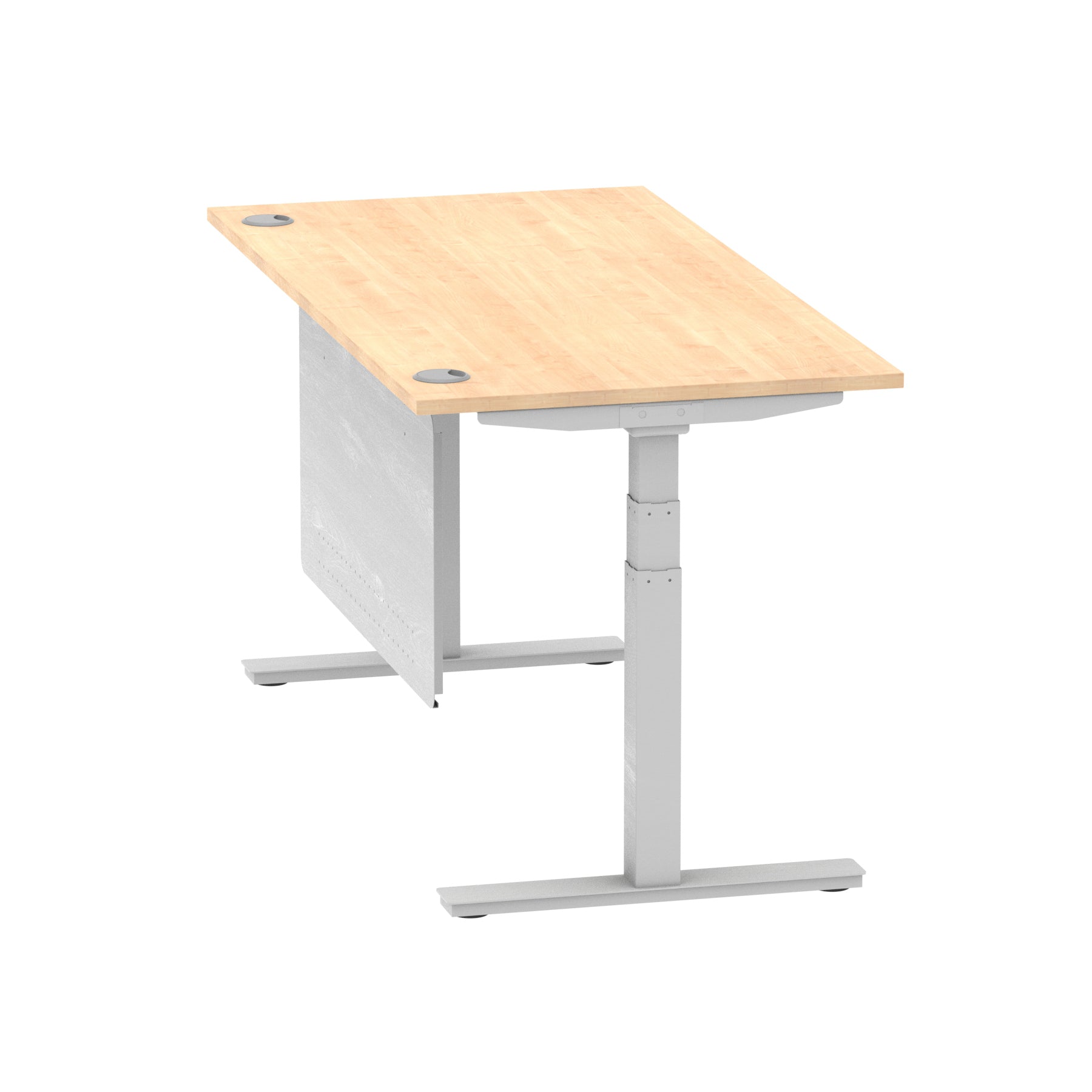 Air Height Adjustable Desk with Cable Ports & Steel Modesty Panel, 1200–1800mm, Multiple Top & Frame Colours, Durable MFC, Self Assembly, 10yr Warranty