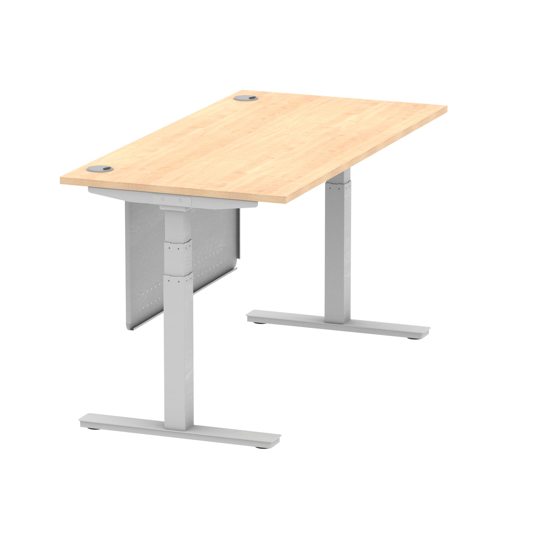 Air Height Adjustable Desk with Cable Ports & Steel Modesty Panel, 1200–1800mm, Multiple Top & Frame Colours, Durable MFC, Self Assembly, 10yr Warranty