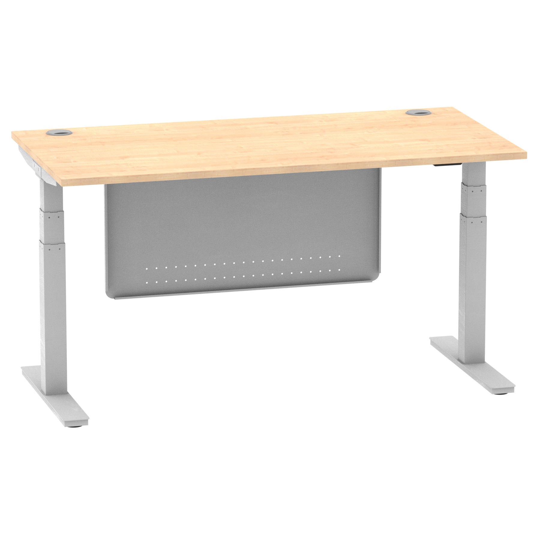 Air Height Adjustable Desk with Cable Ports & Steel Modesty Panel, 1200–1800mm, Multiple Top & Frame Colours, Durable MFC, Self Assembly, 10yr Warranty