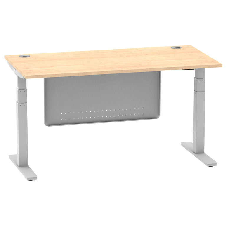 Air Height Adjustable Desk with Cable Ports & Steel Modesty Panel, 1200–1800mm, Multiple Top & Frame Colours, Durable MFC, Self Assembly, 10yr Warranty
