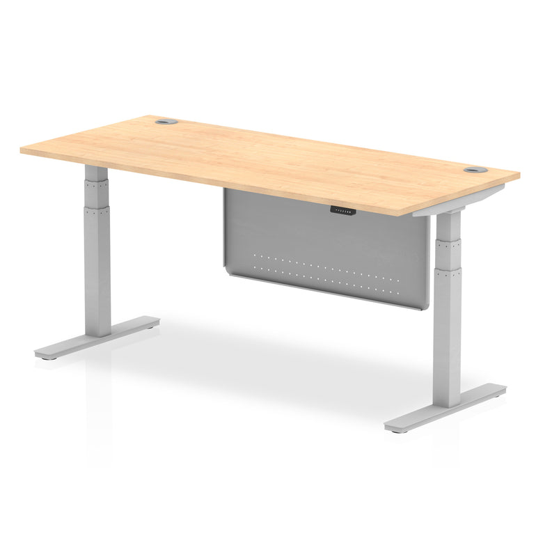 Air Height Adjustable Desk with Cable Ports & Steel Modesty Panel, 1200–1800mm, Multiple Top & Frame Colours, Durable MFC, Self Assembly, 10yr Warranty