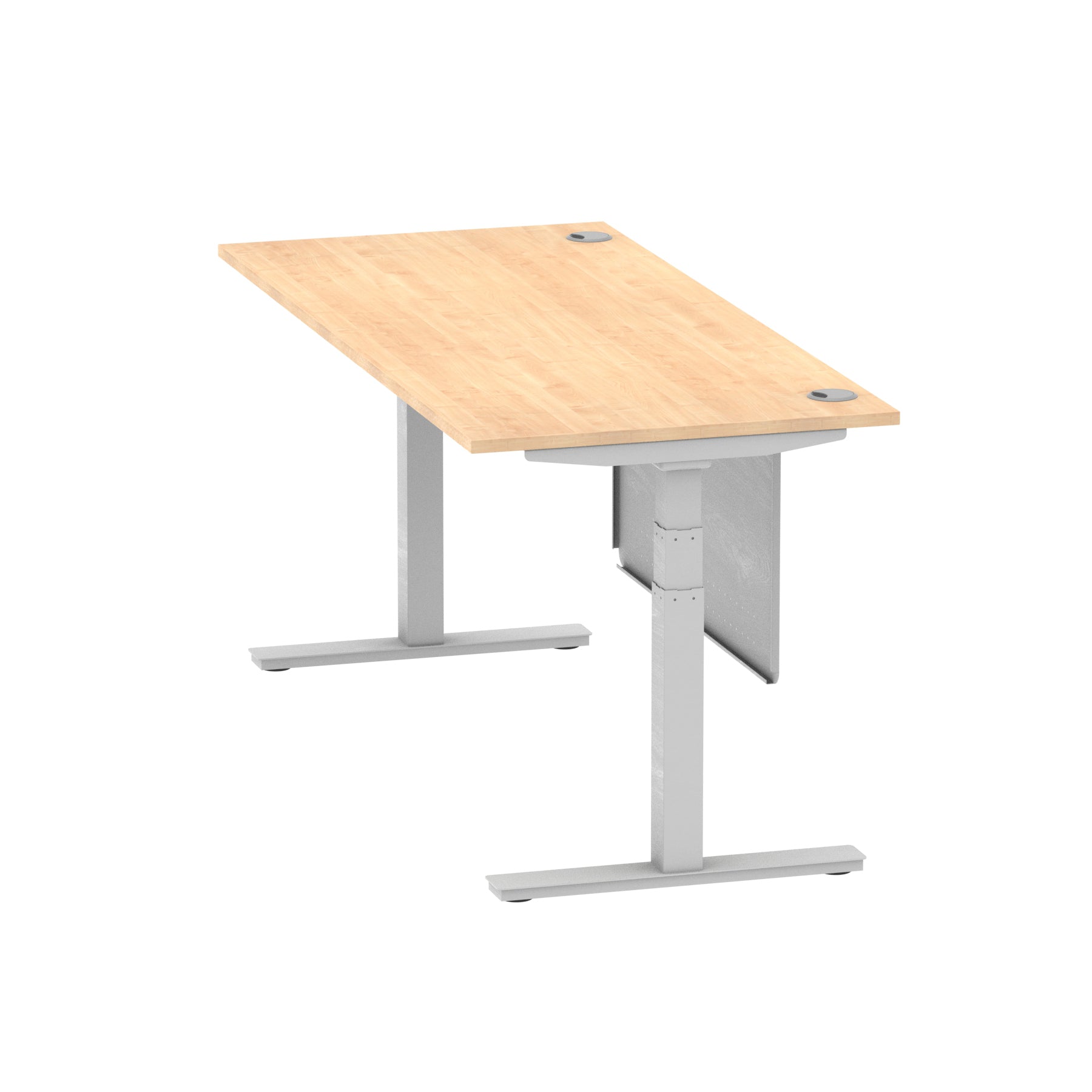 Air Height Adjustable Desk with Cable Ports & Steel Modesty Panel, 1200–1800mm, Multiple Top & Frame Colours, Durable MFC, Self Assembly, 10yr Warranty