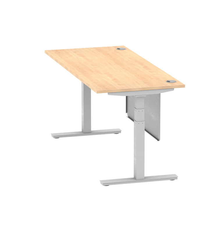 Air Height Adjustable Desk with Cable Ports & Steel Modesty Panel, 1200–1800mm, Multiple Top & Frame Colours, Durable MFC, Self Assembly, 10yr Warranty