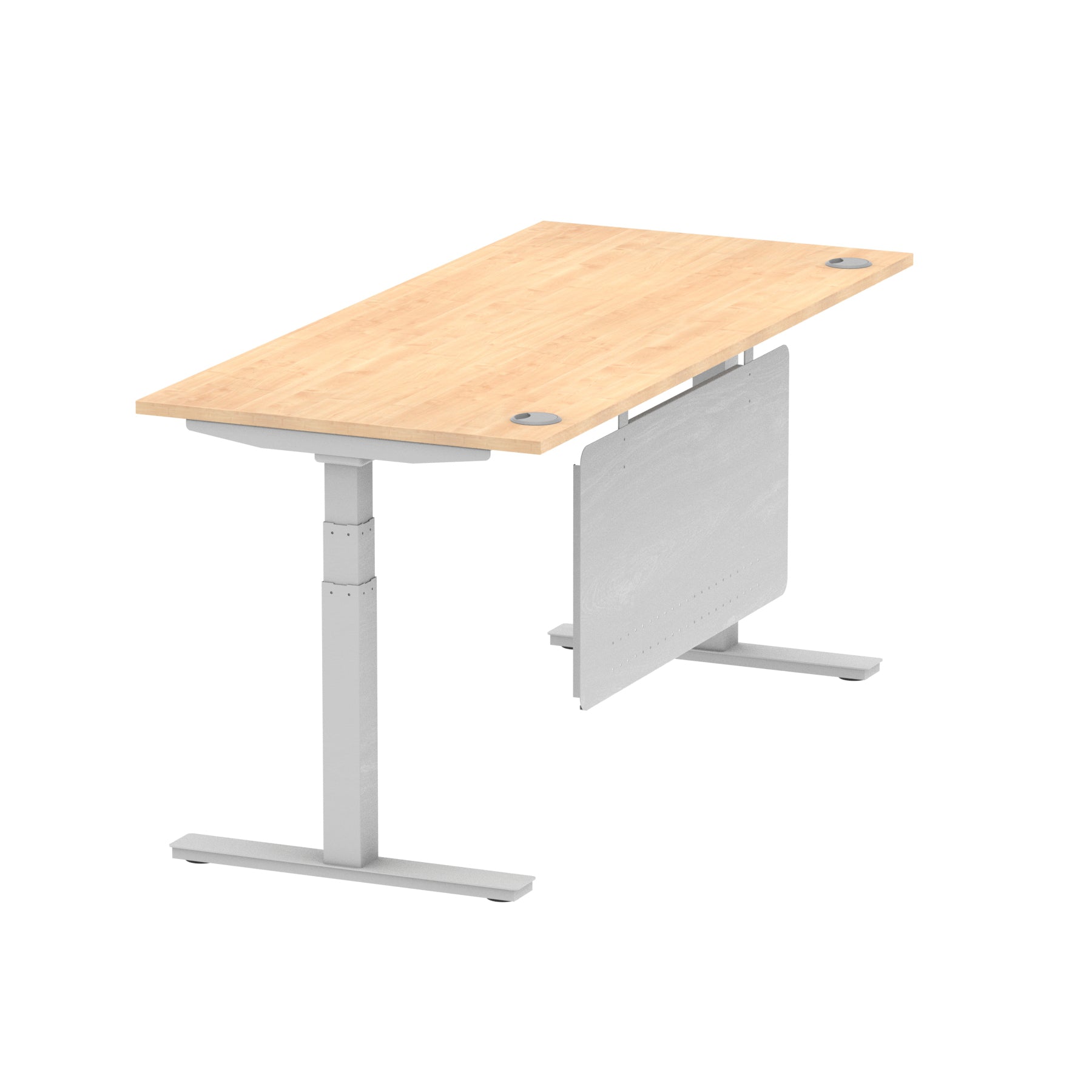 Air Height Adjustable Desk with Cable Ports & Steel Modesty Panel, 1200–1800mm, Multiple Top & Frame Colours, Durable MFC, Self Assembly, 10yr Warranty