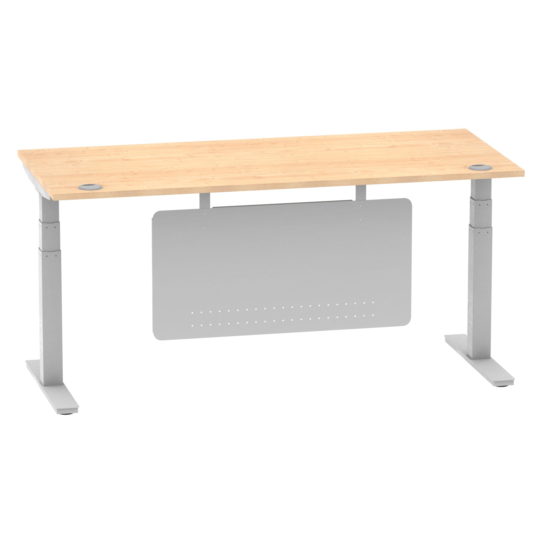 Air Height Adjustable Desk with Cable Ports & Steel Modesty Panel, 1200–1800mm, Multiple Top & Frame Colours, Durable MFC, Self Assembly, 10yr Warranty