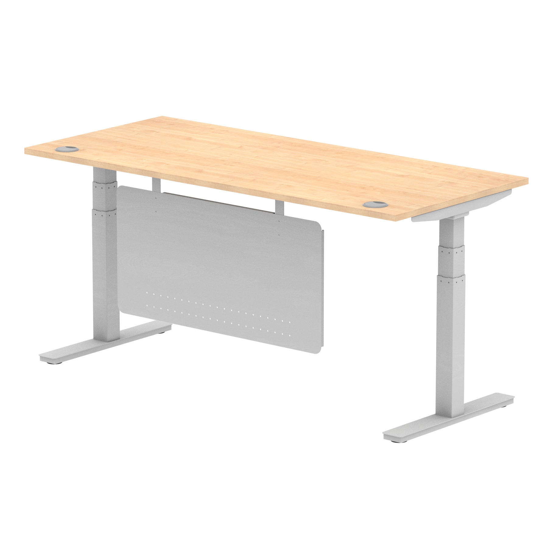 Air Height Adjustable Desk with Cable Ports & Steel Modesty Panel, 1200–1800mm, Multiple Top & Frame Colours, Durable MFC, Self Assembly, 10yr Warranty