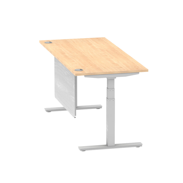 Air Height Adjustable Desk with Cable Ports & Steel Modesty Panel, 1200–1800mm, Multiple Top & Frame Colours, Durable MFC, Self Assembly, 10yr Warranty