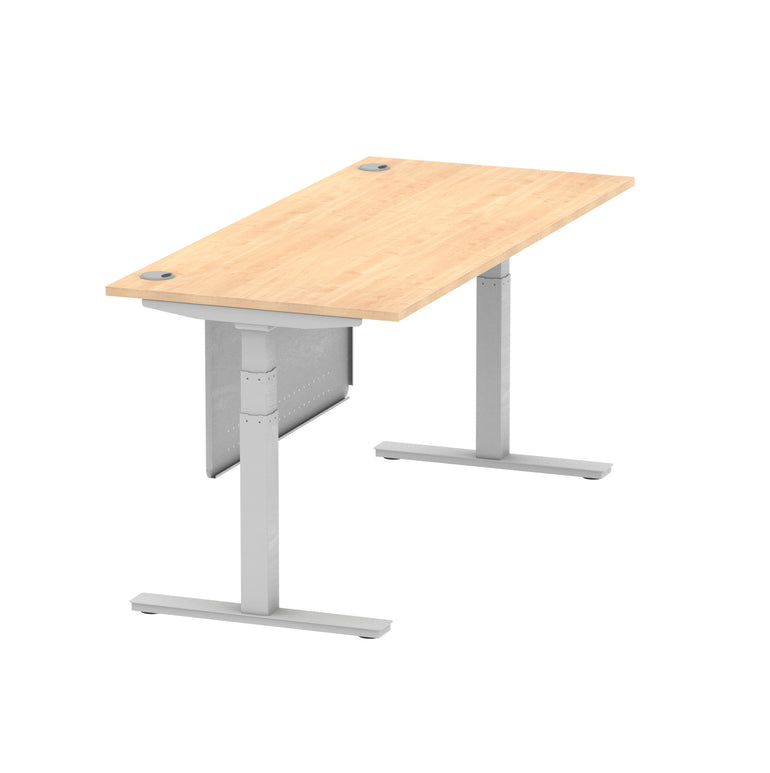 Air Height Adjustable Desk with Cable Ports & Steel Modesty Panel, 1200–1800mm, Multiple Top & Frame Colours, Durable MFC, Self Assembly, 10yr Warranty