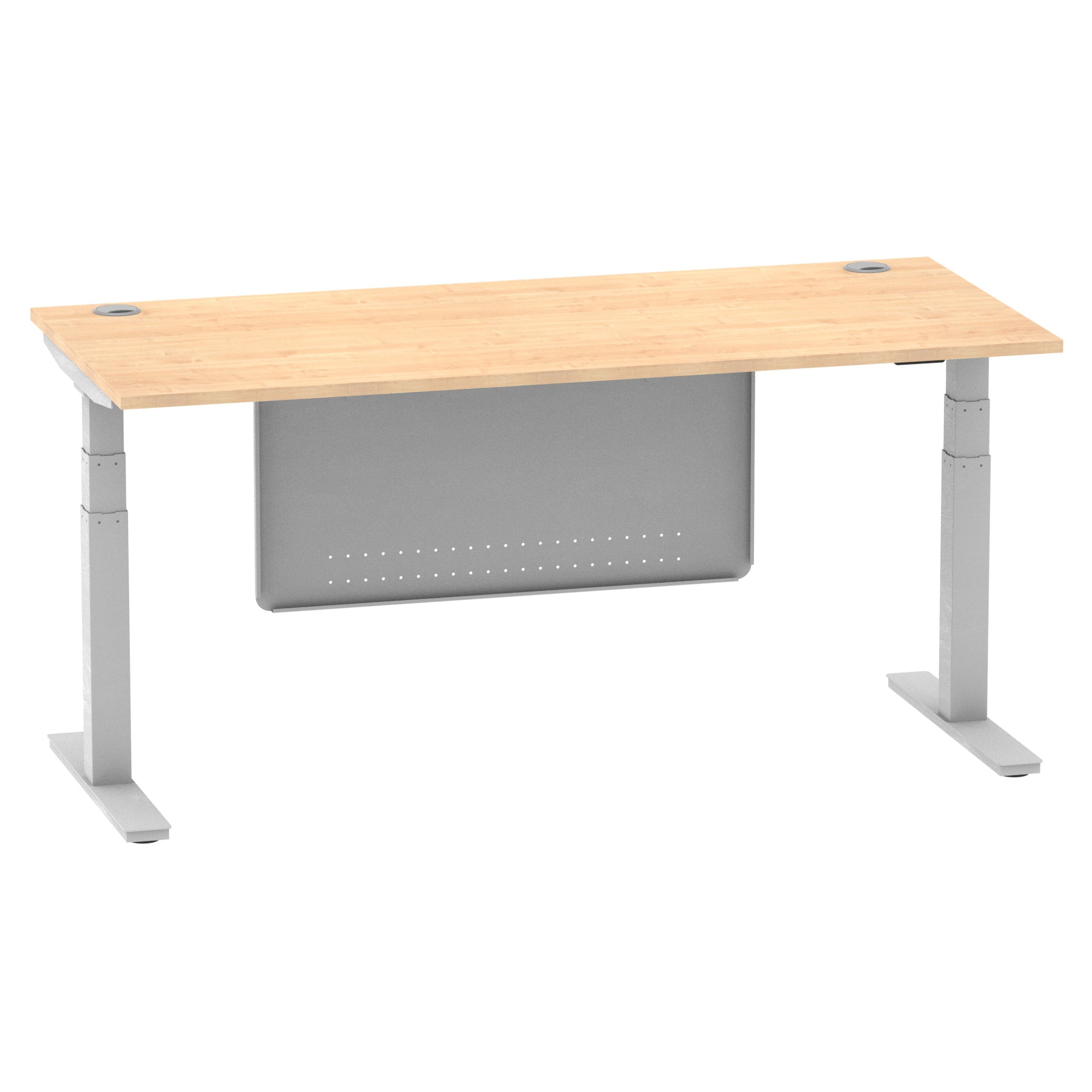 Air Height Adjustable Desk with Cable Ports & Steel Modesty Panel, 1200–1800mm, Multiple Top & Frame Colours, Durable MFC, Self Assembly, 10yr Warranty