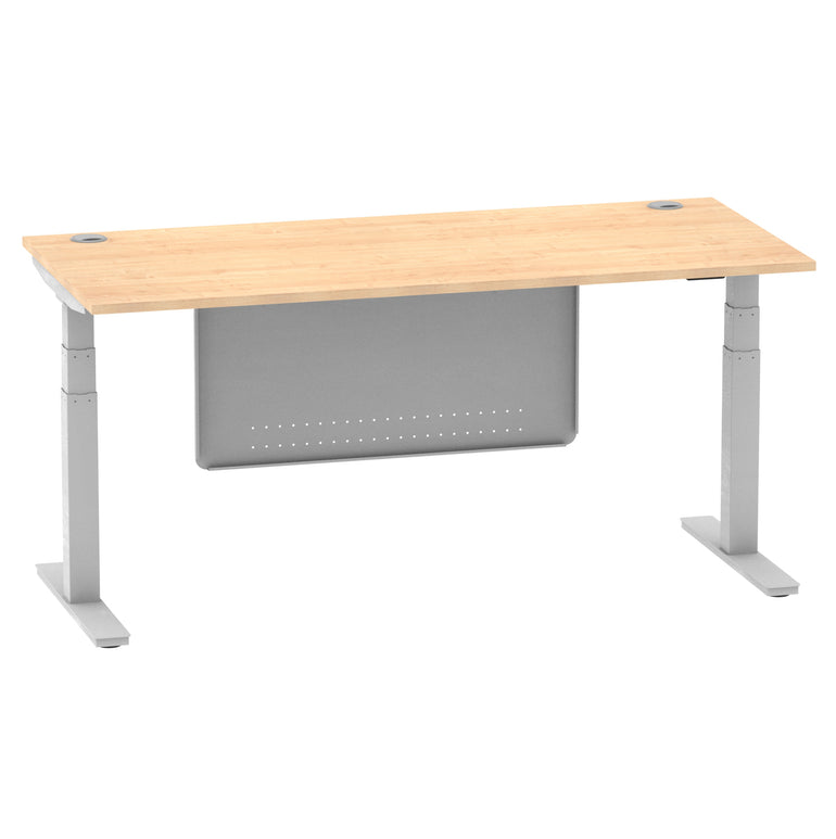 Air Height Adjustable Desk with Cable Ports & Steel Modesty Panel, 1200–1800mm, Multiple Top & Frame Colours, Durable MFC, Self Assembly, 10yr Warranty