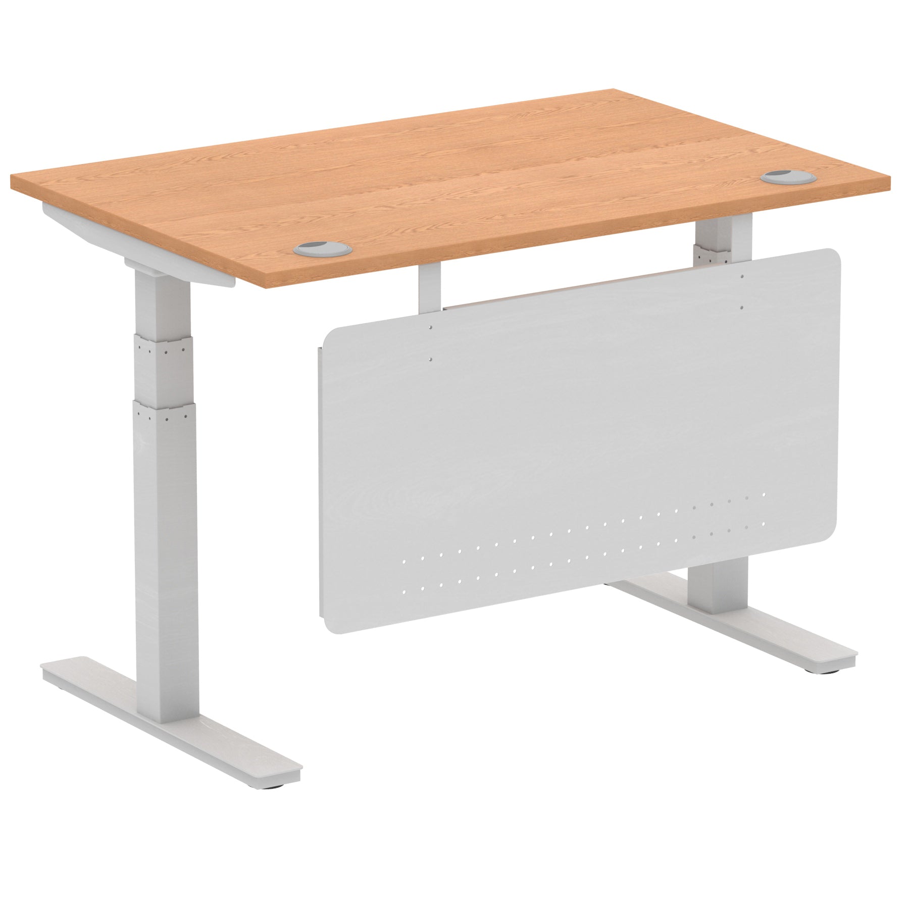 Air Height Adjustable Desk with Cable Ports & Steel Modesty Panel, 1200–1800mm, Multiple Top & Frame Colours, Durable MFC, Self Assembly, 10yr Warranty