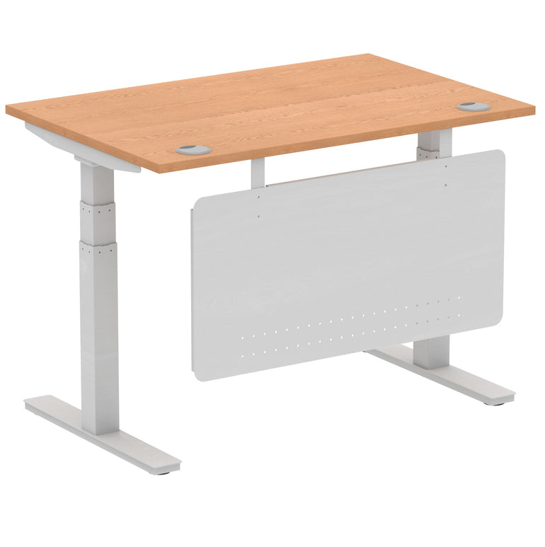 Air Height Adjustable Desk with Cable Ports & Steel Modesty Panel, 1200–1800mm, Multiple Top & Frame Colours, Durable MFC, Self Assembly, 10yr Warranty