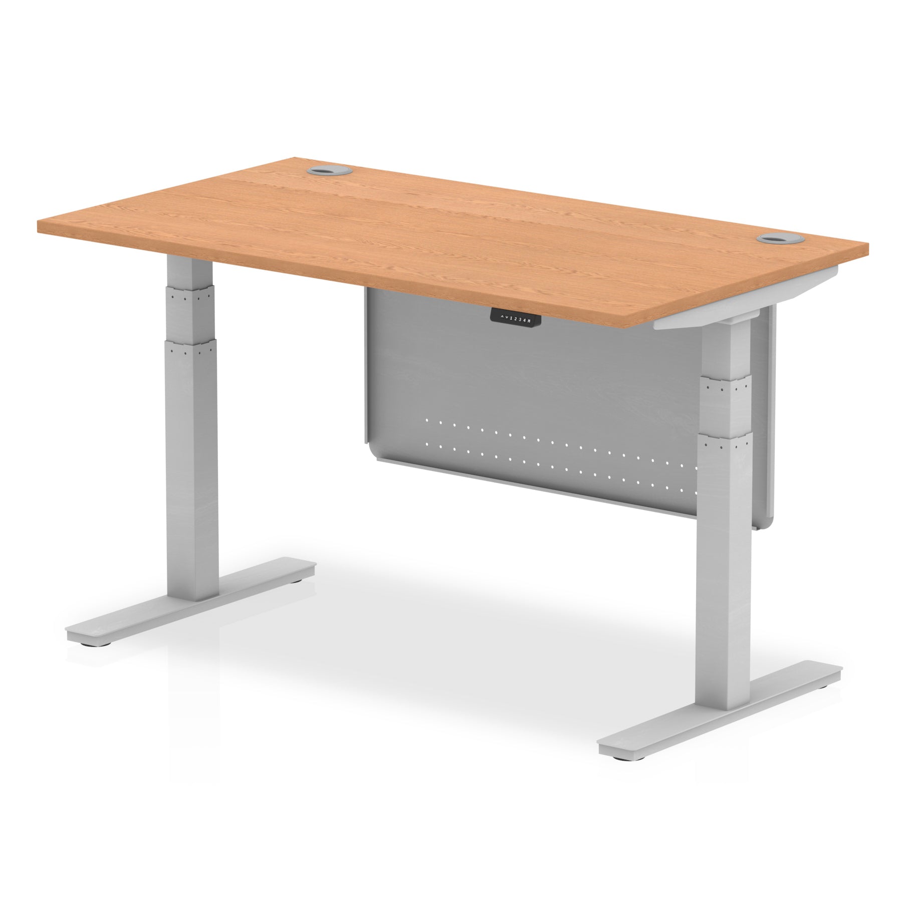 Air Height Adjustable Desk with Cable Ports & Steel Modesty Panel, 1200–1800mm, Multiple Top & Frame Colours, Durable MFC, Self Assembly, 10yr Warranty