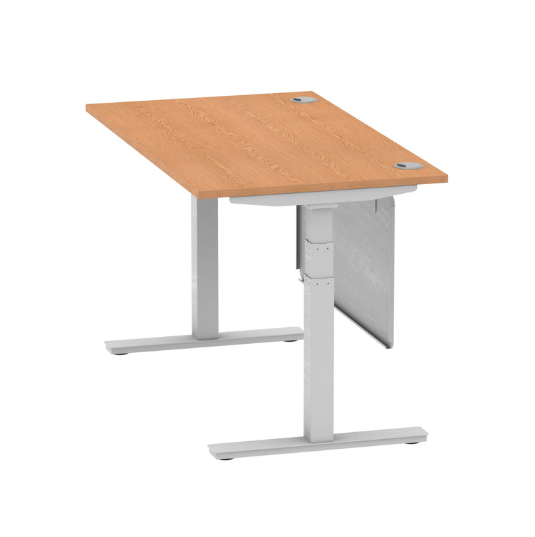 Air Height Adjustable Desk with Cable Ports & Steel Modesty Panel, 1200–1800mm, Multiple Top & Frame Colours, Durable MFC, Self Assembly, 10yr Warranty
