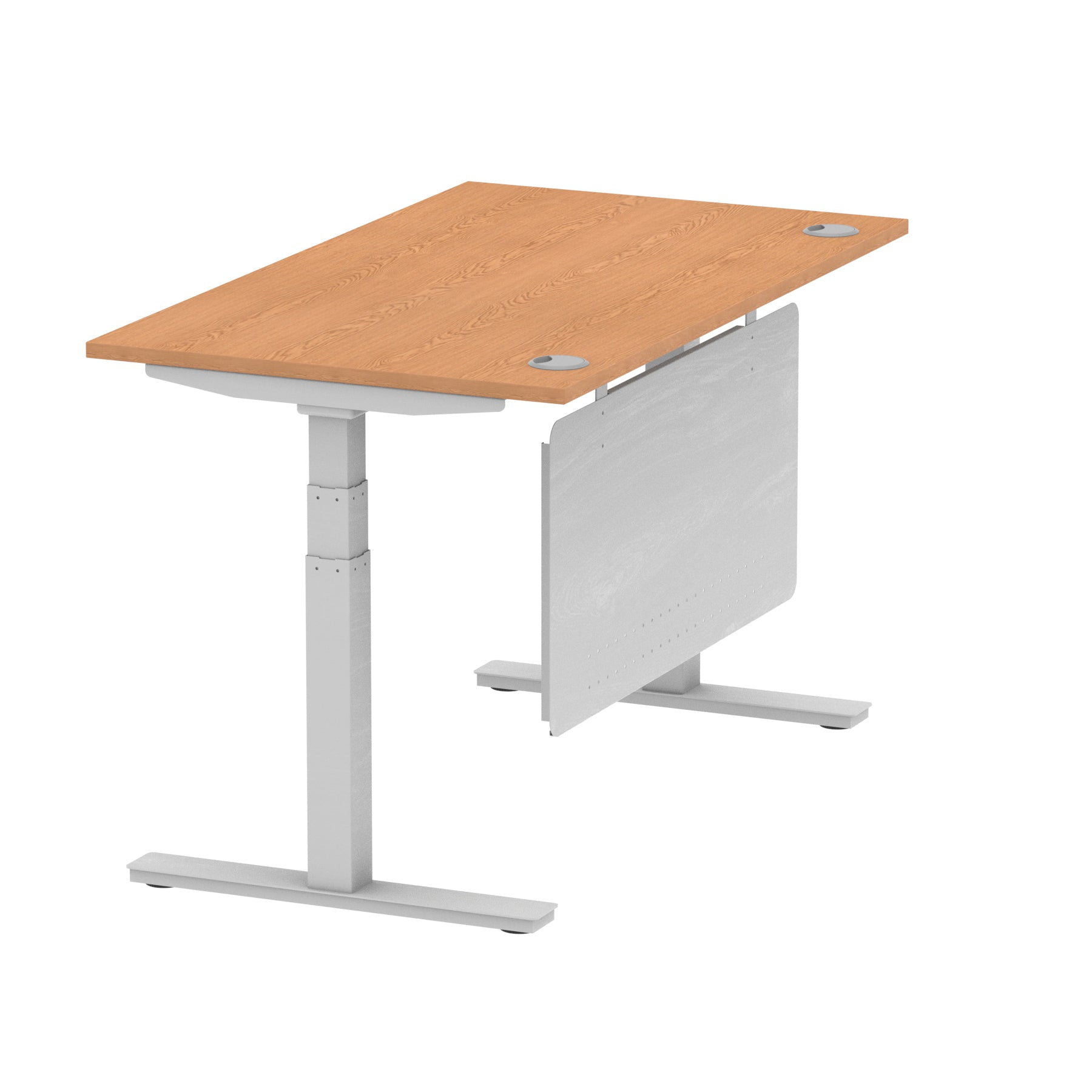 Air Height Adjustable Desk with Cable Ports & Steel Modesty Panel, 1200–1800mm, Multiple Top & Frame Colours, Durable MFC, Self Assembly, 10yr Warranty