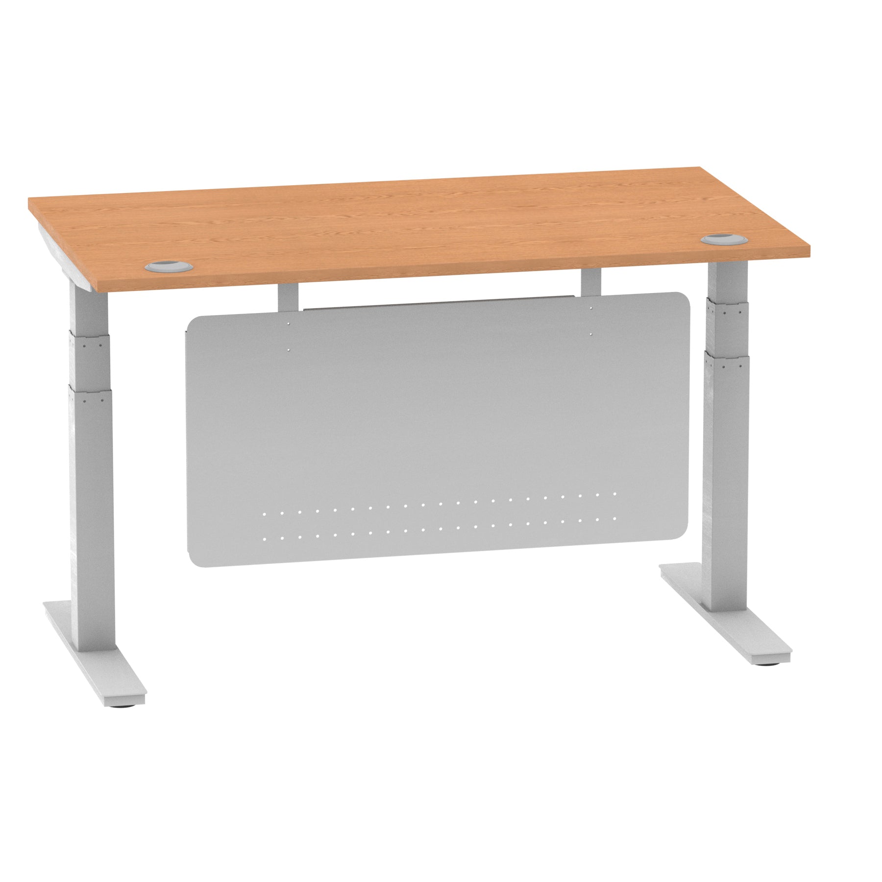 Air Height Adjustable Desk with Cable Ports & Steel Modesty Panel, 1200–1800mm, Multiple Top & Frame Colours, Durable MFC, Self Assembly, 10yr Warranty