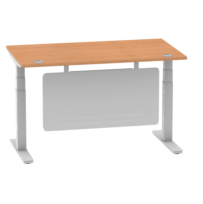 Air Height Adjustable Desk with Cable Ports & Steel Modesty Panel, 1200–1800mm, Multiple Top & Frame Colours, Durable MFC, Self Assembly, 10yr Warranty