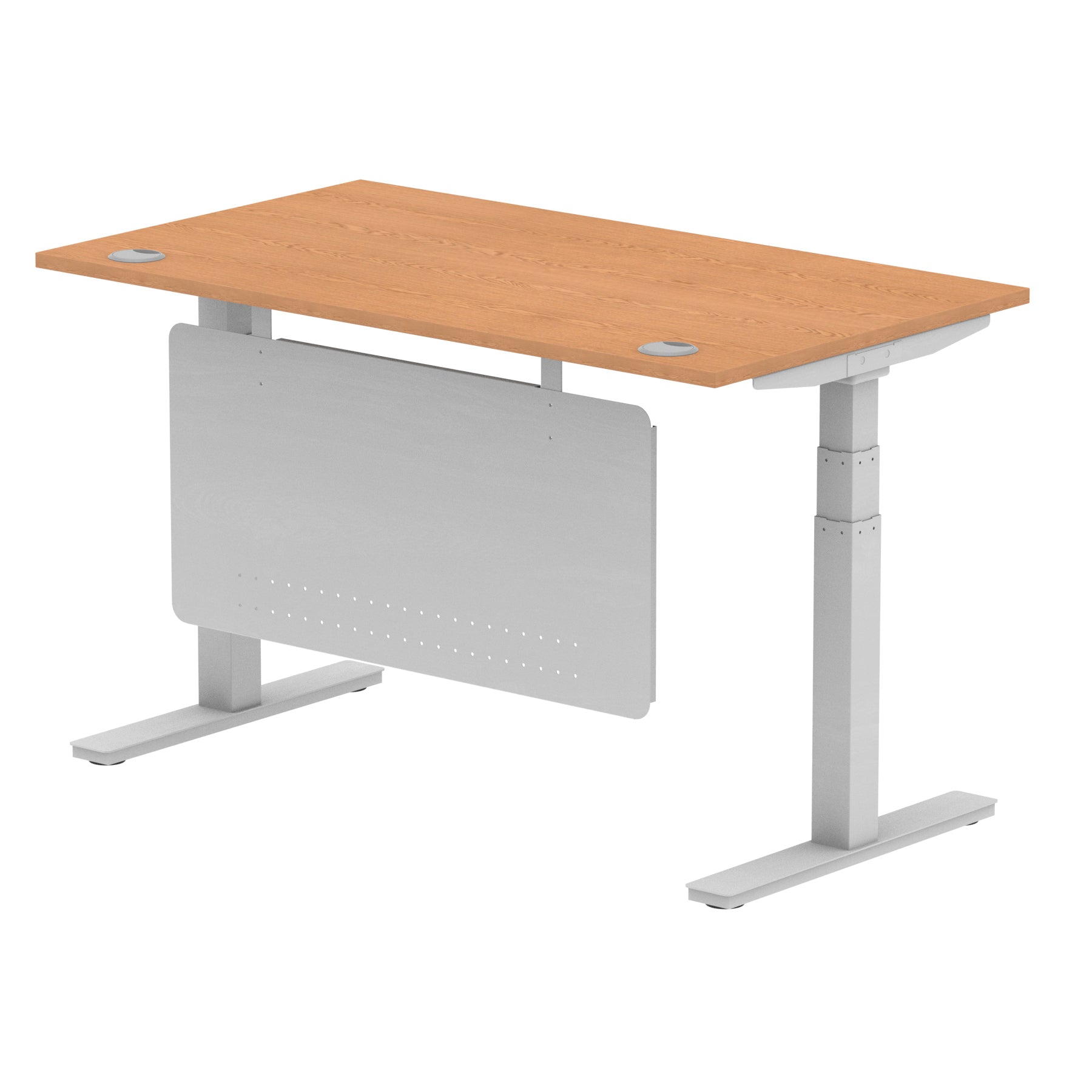 Air Height Adjustable Desk with Cable Ports & Steel Modesty Panel, 1200–1800mm, Multiple Top & Frame Colours, Durable MFC, Self Assembly, 10yr Warranty