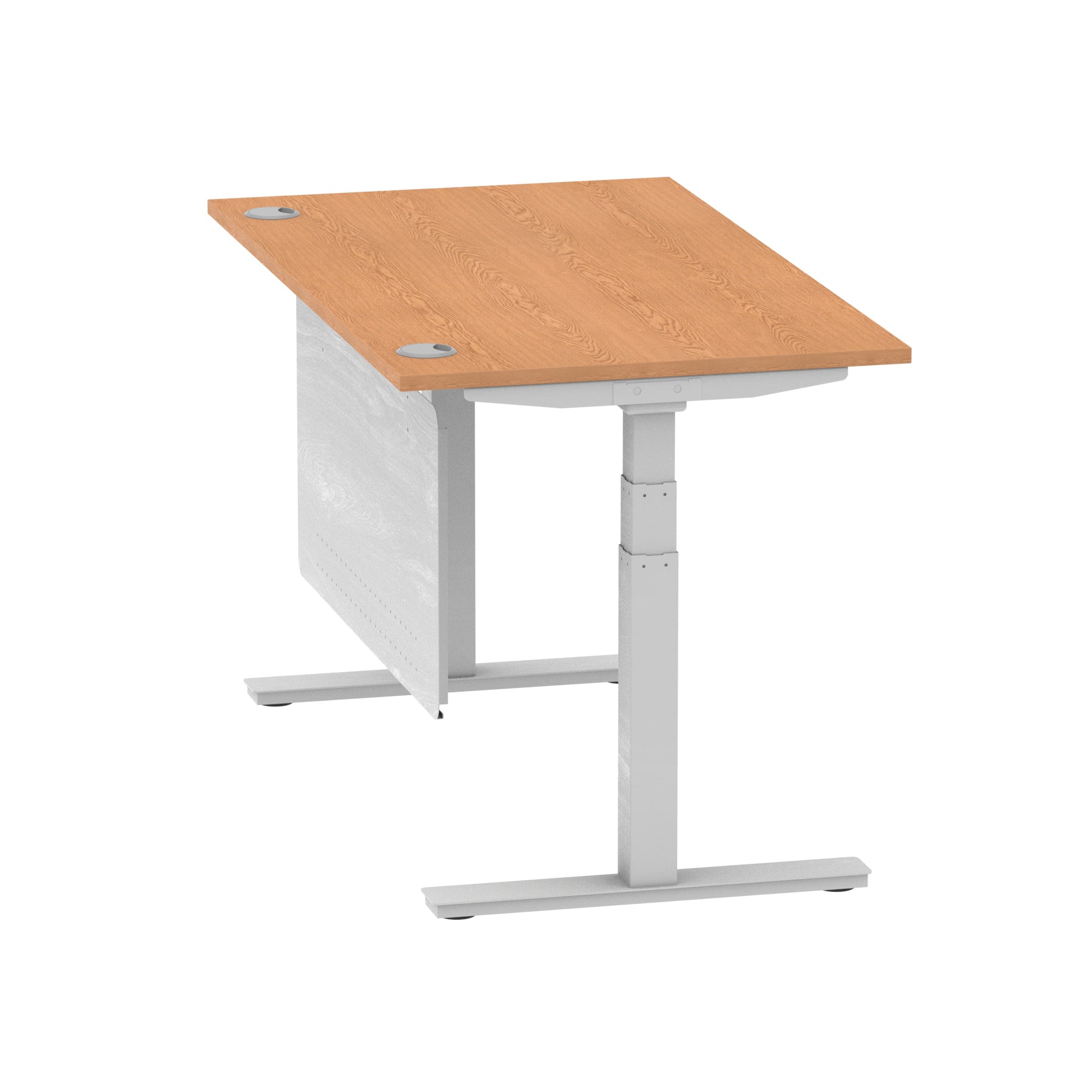 Air Height Adjustable Desk with Cable Ports & Steel Modesty Panel, 1200–1800mm, Multiple Top & Frame Colours, Durable MFC, Self Assembly, 10yr Warranty