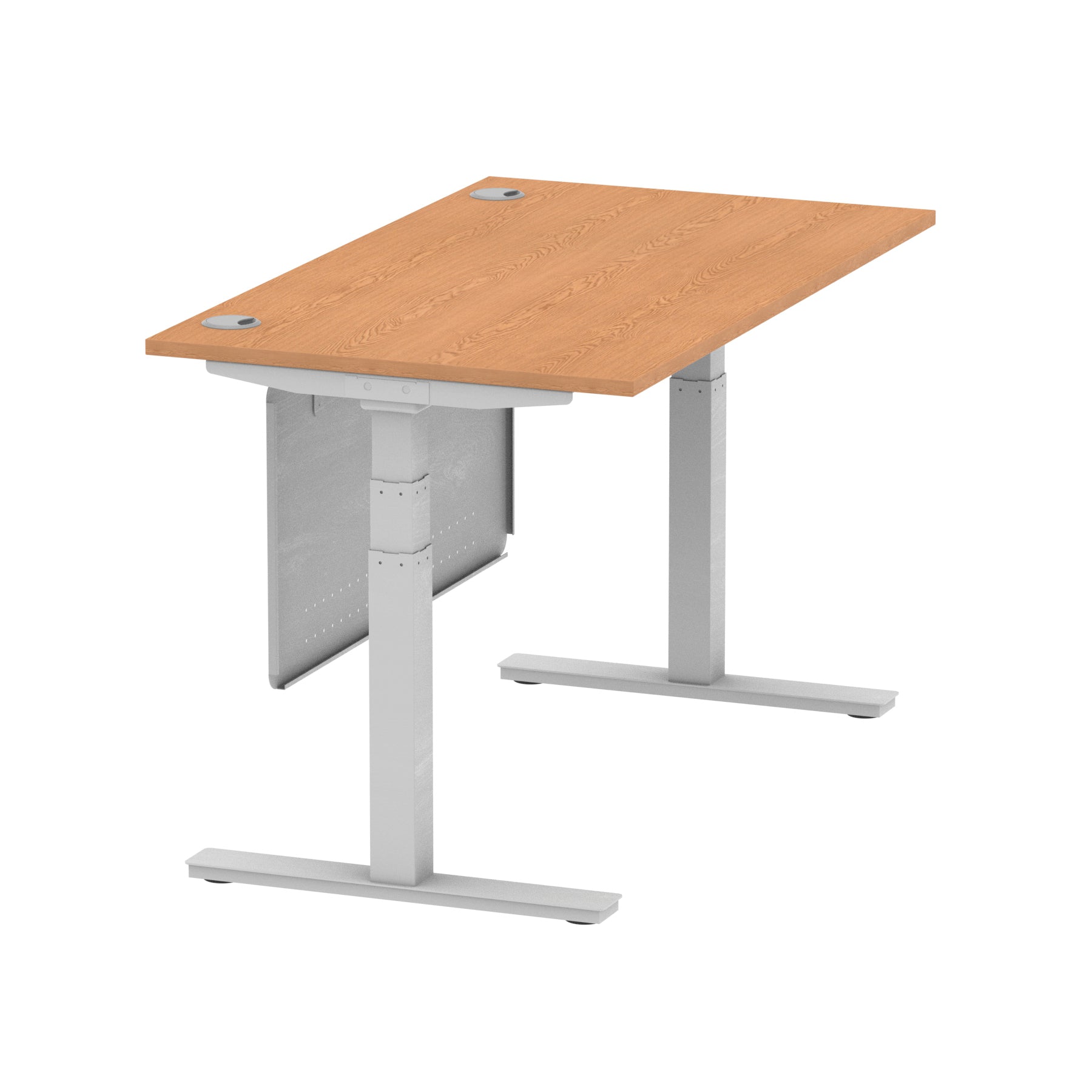 Air Height Adjustable Desk with Cable Ports & Steel Modesty Panel, 1200–1800mm, Multiple Top & Frame Colours, Durable MFC, Self Assembly, 10yr Warranty