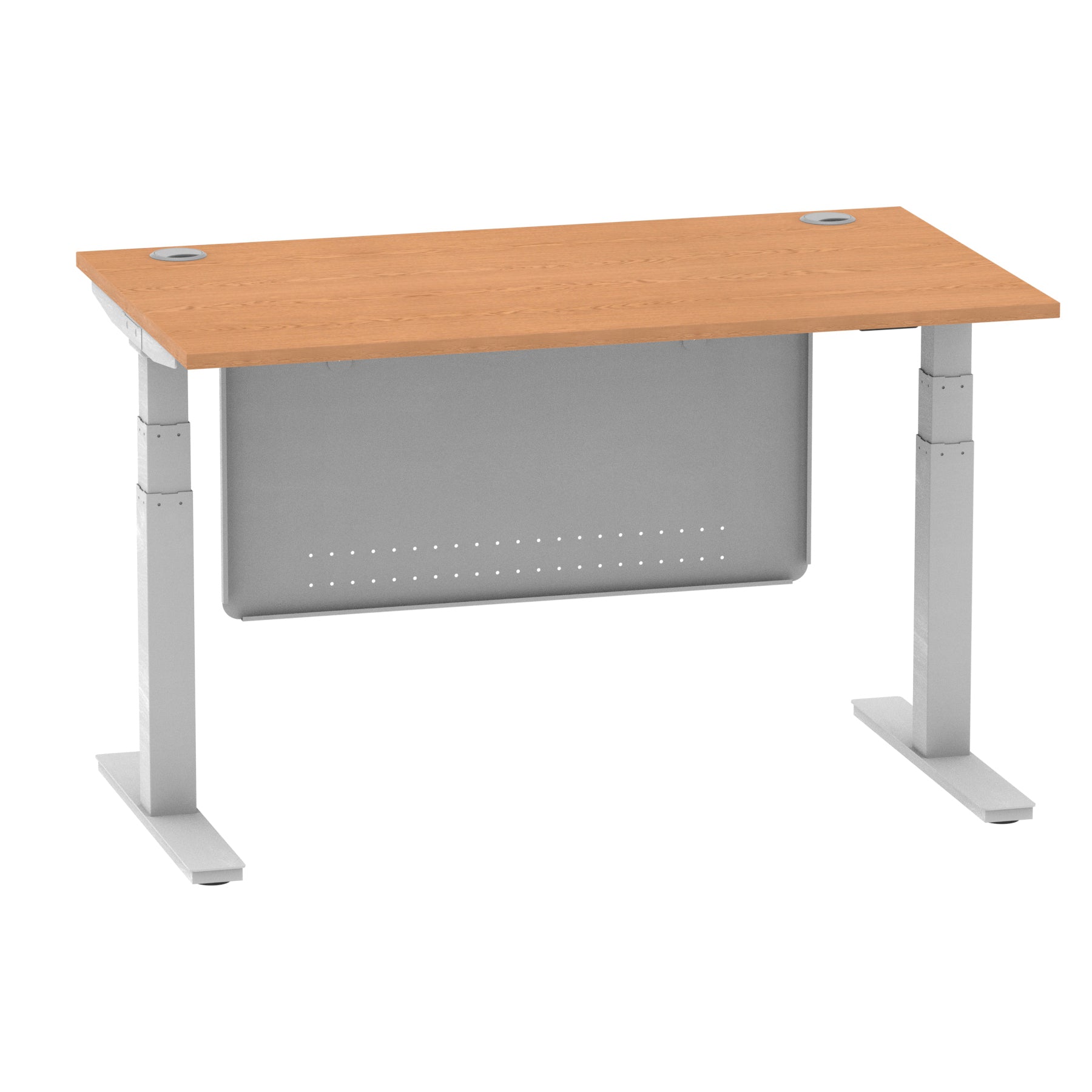 Air Height Adjustable Desk with Cable Ports & Steel Modesty Panel, 1200–1800mm, Multiple Top & Frame Colours, Durable MFC, Self Assembly, 10yr Warranty