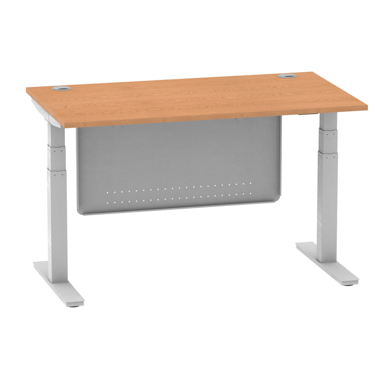 Air Height Adjustable Desk with Cable Ports & Steel Modesty Panel, 1200–1800mm, Multiple Top & Frame Colours, Durable MFC, Self Assembly, 10yr Warranty