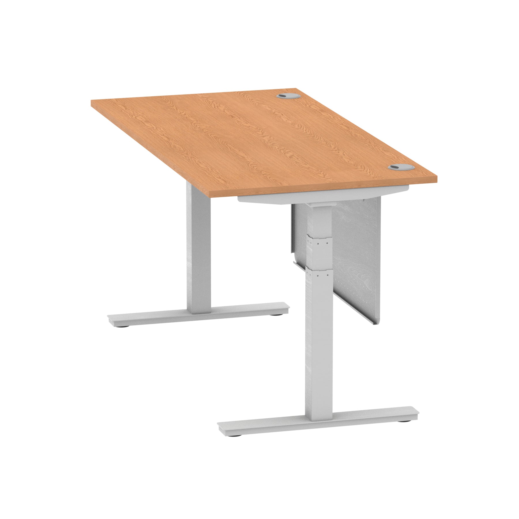 Air Height Adjustable Desk with Cable Ports & Steel Modesty Panel, 1200–1800mm, Multiple Top & Frame Colours, Durable MFC, Self Assembly, 10yr Warranty