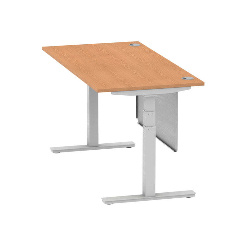 Air Height Adjustable Desk with Cable Ports & Steel Modesty Panel, 1200–1800mm, Multiple Top & Frame Colours, Durable MFC, Self Assembly, 10yr Warranty
